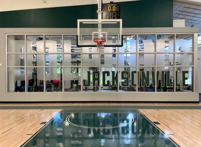 JU Basketball Facility interior window vinyl Photo